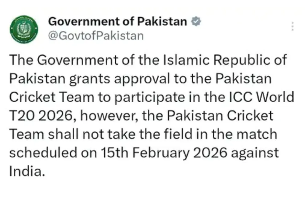 Pakistan to Boycott T20 World Cup 