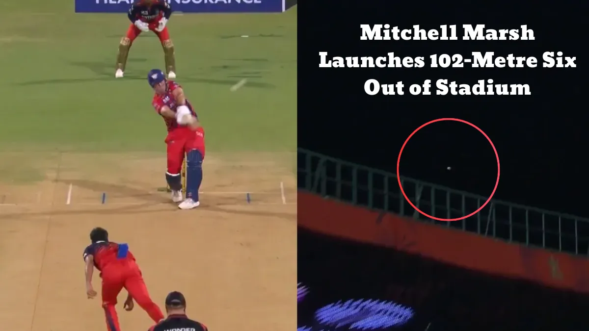 Mitchell Marsh Launches 102-Metre Six
