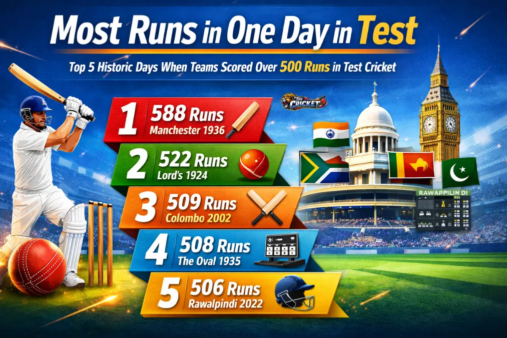 Most Runs in One Day in Test